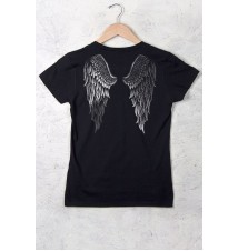 Women's Country Girl® Silver Angel Wings Short Sleeve Tee